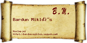 Bardun Miklós névjegykártya